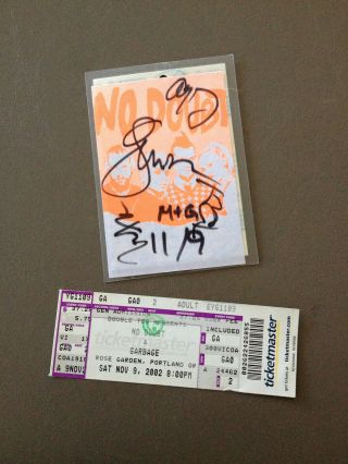 Gwen Stefani Autographed Backstage Pass 2002