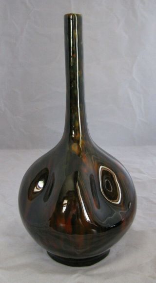 Vtg American Art Pottery Brown Glaze Vase Rozane,  Mccoy,  Owens,  Roseville? 11 "