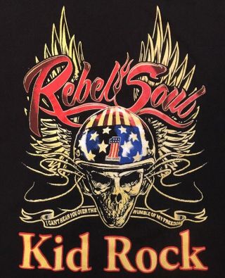 Kid Rock T - Shirt Rebel Soul Tour 2013 Harley Davidson Black Concert Tour Xl