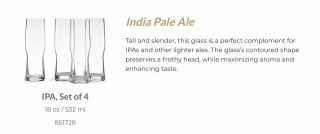 LENOX Tuscany Classic Craft Beer Crystal Glasses Set of 4 IPA Ale Tall Slender 4