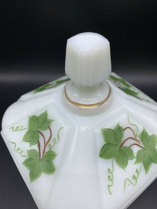 Vintage Westmoreland Milk Glass Handpainted Pedestal Candy Dish 8
