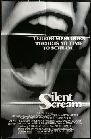 Silent Scream Horror Barbara Steele 1980 One Sheet Movie Poster 27 X 41