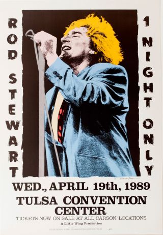 Rod Stewart Concert Poster - Tulsa,  Oklahoma - 1989