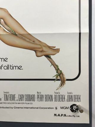TARZAN Movie Poster (Fine, ) Australian One Sheet 1981 26.  5x40 Bo Derek 1601 4