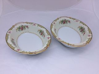 Noritake China Oval Servers With Floral Motif - Set Of 2