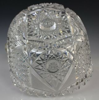 VTG American Brilliant ABP Cut Glass Bride ' s Bouquet Basket Applied Twist Handle 5