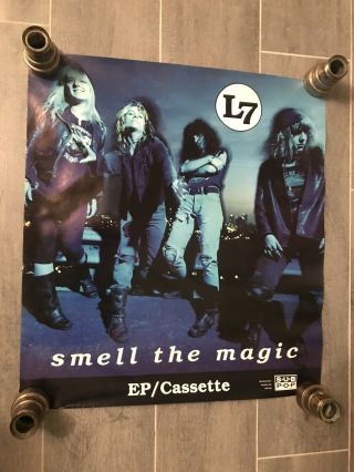 L7 Smell The Magic 1990 Sub Pop Promo Poster Minty 17 X 19 Awesome Girl Power