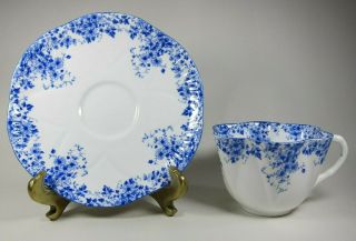 Shelley Dainty Blue Tea Cup And Saucer England Fine Bone China