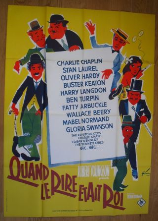 When Comedy Chaplin Laurel Hardy French Movie Poster 63 " X47 " 