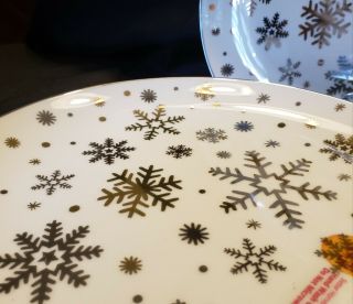 Better Homes And Garden Christmas Winter Snowflake Plates
