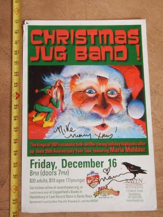 2011 Christmas Jug Band Concert Poster,  Signed By Maria Muldaur