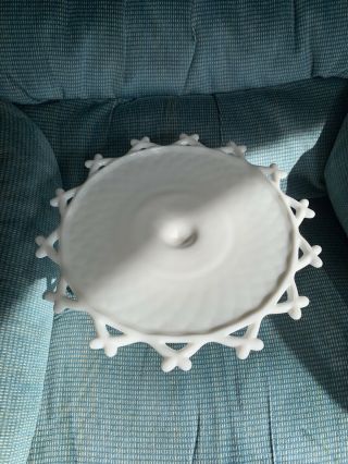 Hard To Find Imperial Milk Glass Lace Cake Plate