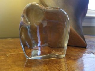 Baccarat Crystal Elephant Figurine/paperweight Signed Minimal Minimalist
