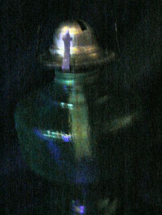 RARE Vintage P & A Risdon Green Vaseline Glass HURRICANE OIL LAMP LANTERN 4