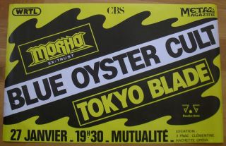 Blue Oyster Cult Tokyo Blade Morho French Concert Poster 