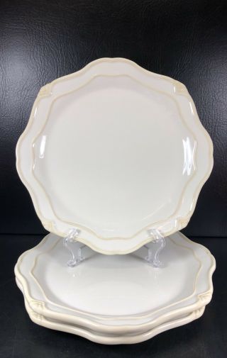 Princess House Pavillion Ivory Set Of 3 Dinner Plates