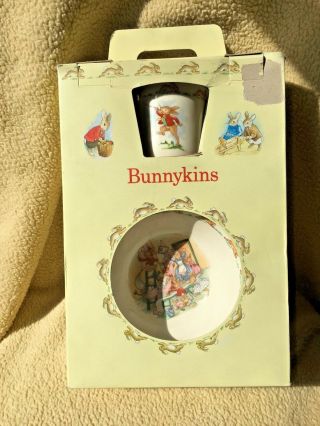 Vintage 1989 Royal Doulton Bunnykins (3) Piece Childrens Dish Set -