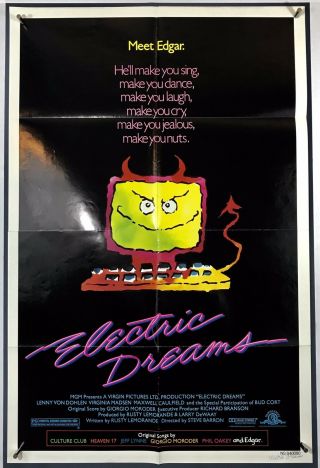 Electric Dreams Movie Poster (good) One Sheet 1984 Lenny Von Dohlen 3087