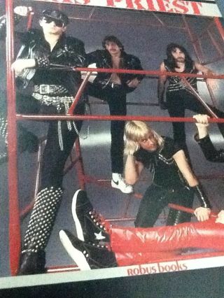 Judas Priest Metal Mania Photo Book 1984 With Folded Poster Rob Halford