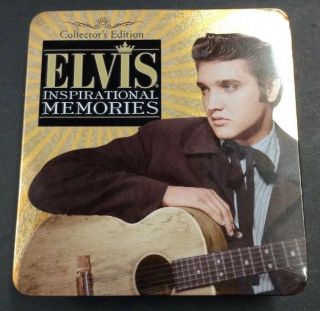 Collectors Edition Elvis Inspirational Memories Cd Dvd Handpainted Guitar Candle