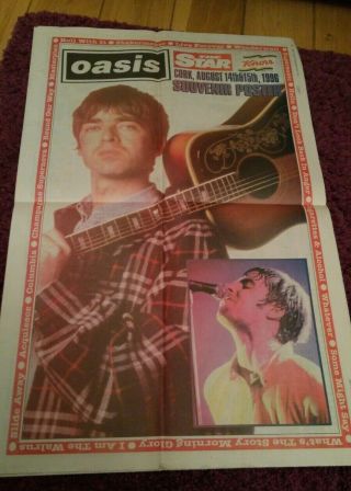 Oasis Cork Ireland 1996 Newspaper Clipping Pairc Ui Chaoimh Knebworth Rare
