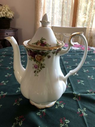Vintage 1962 Royal Albert Old Country Roses Coffee Teapot