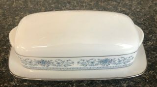 Noritake Blue Hill China 2482,  1/4 Pound Butter Dish,  No Chips Cracks Or Crazes