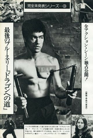 Bruce Lee Nora Miao Way Of The Dragon 1975 Japan Clippings 4 - Sheets (7pgs) Tf/m