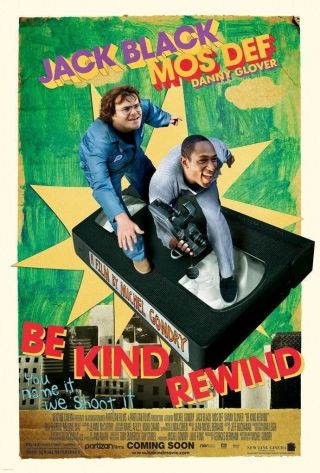 Be Kind Rewind Movie Poster 1 Sided Vf 27x40 Jack Black Mos Def