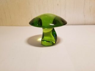 Vintae Viking Glass Avocado Green Mushroom - Small