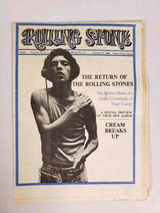 August 10,  1968 Rolling Stones Newspaper 15 Cream Electronic Music Bruce Baille
