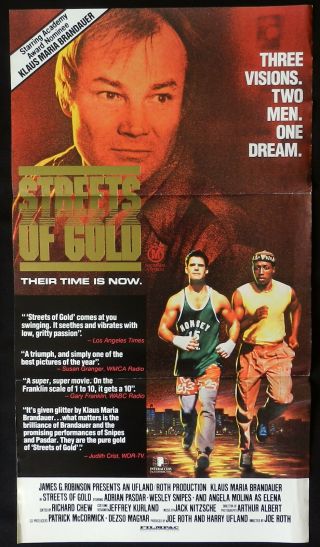 Streets Of Gold Rare Daybill Movie Poster Klaus Maria Brandauer Wesley Snipes