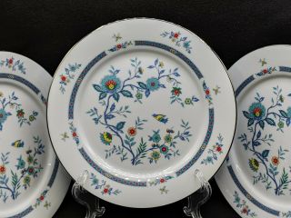 Noritake Vint Shangri - La 2363 Set Of 3 Dinner Plates 10.  5 " Lovely Blue Floral