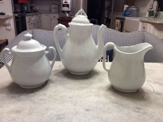 Antique Meakin Imperial England Ironstone Coffee/tea Pot Sugar Bowl Creamer