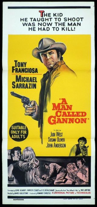 A Man Called Gannon Daybill Movie Poster Tony Franciosa Susan Oliver