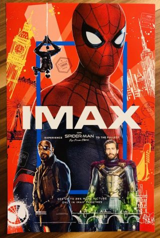 Spider - Man: Far From Home Official Movie 11 " X 17 " Premiere Night Imax Poster