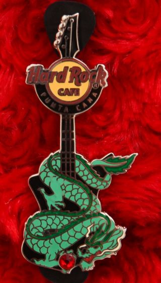 Hard Rock Cafe Pin Punta Cana Dragon Guitar Serie Gem Stone Hat Lapel Logo China