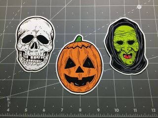 Halloween Iii 3 Season Of The Witch Mask Decal Sticker Set Silver Shamrock Masks