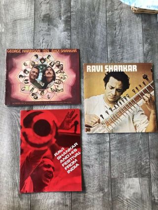 3 Ravi Shankar George Harrison Tour Books & Ticket Stubs 60’s