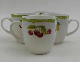 4 Mikasa Optima Fruit Rapture Strong China Coffee Cup Lemon Cherry Y4001