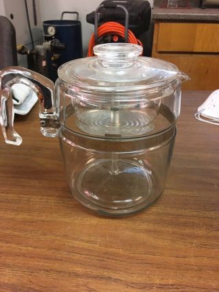 Vintage Pyrex Flameware Glass Stovetop 9 Cup Coffee Pot Percolator 7759 - C