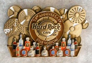Hard Rock Cafe Boston 29th Anniversary Bar Liquor Bottles Cymbals Pin 99193