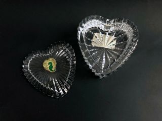 Waterford Crystal Heart Shaped Jewelry Trinket Box With Lid