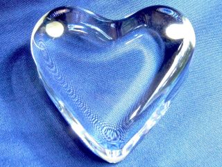 Baccarat Crystal Clear Glass Heart Figurine / Paperweight Approx.  3 - 1/2 " X 1 "