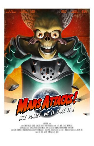 Mars Attacks Movie Poster 11x17 In / 28x43 Cm Jack Nicholson Natalie Portman