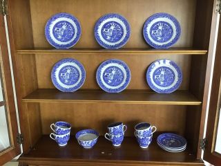 Antique Wedgewood & Co England Blue Willow Pattern - Tea Service
