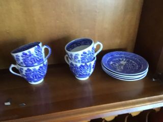 Antique Wedgewood & Co England Blue Willow Pattern - Tea Service 5