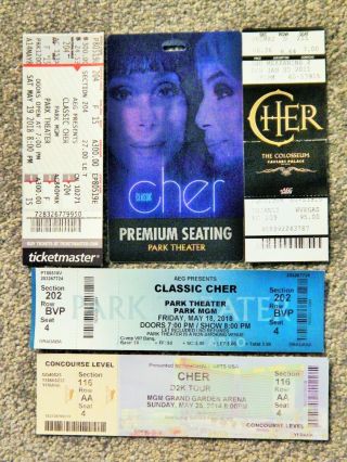 Classic Cher Park Theater Vegas Nov 2018 Orig 3 - D Lenticular Credential& 4 Tix