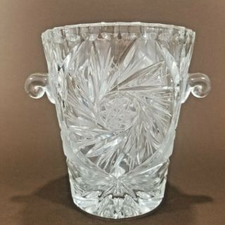Vintage Clear Crystal Ice Bucket 5.  5 " X 5 "
