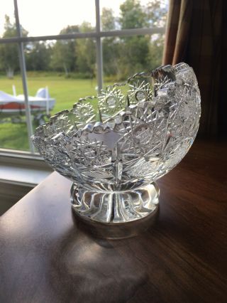 Bohemian Czech Crystal Candy Bowl Queen Lace Hand Cut 24 Lead